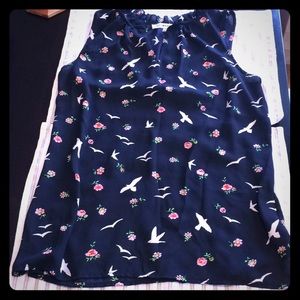 Sleeveless floral blouse